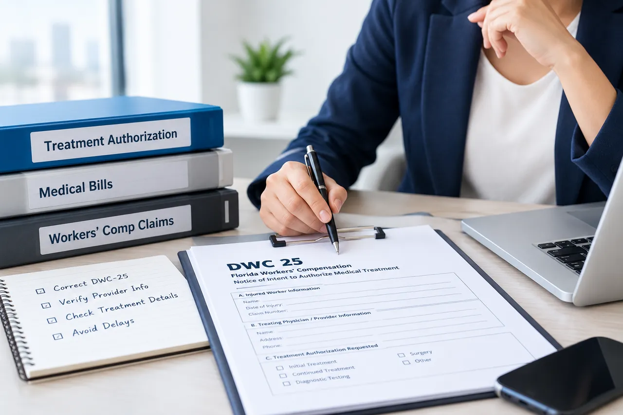Florida Workers’ Compensation: How DWC-25 Form Errors Can Delay Treatment Authorization and Medical Bill Reimbursement